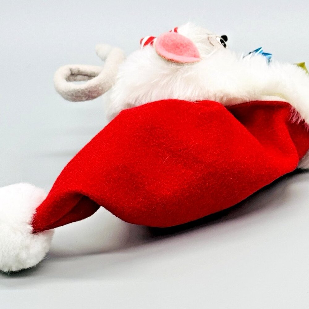 Annalee Mouse Santa Hat Christmas Gift Present 6 inch Eyes Open 2003 - Picture 3 of 5